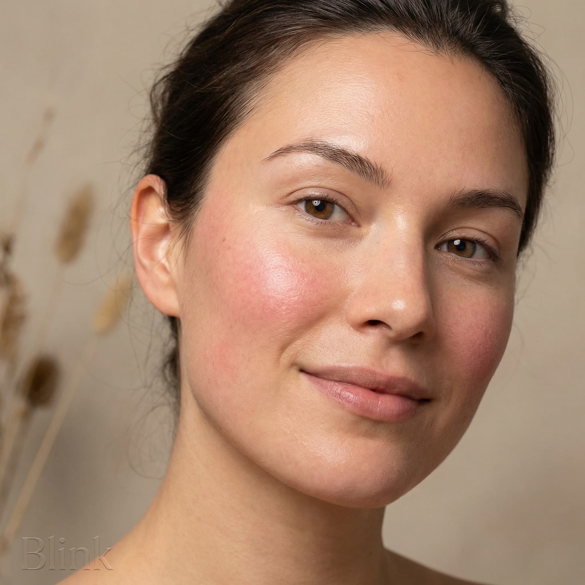 Before and after skin improvement with AI skincare routine